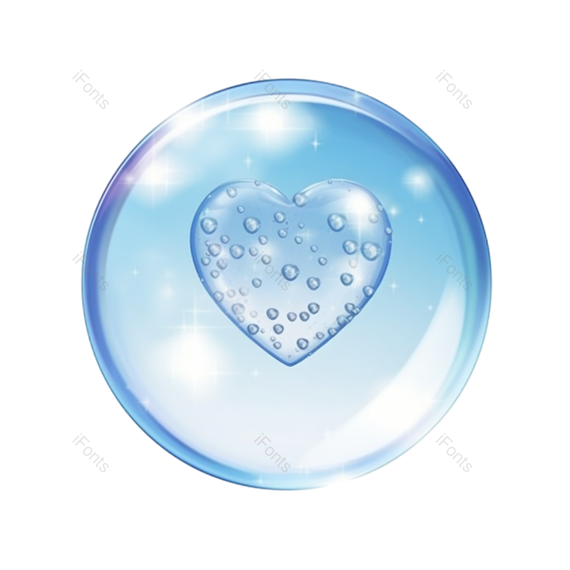 浪漫图片,蓝色元素,爱心气泡PNG,抽象免抠素材